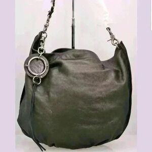 David Galan Brown Leather Hobo Shoulder Bag